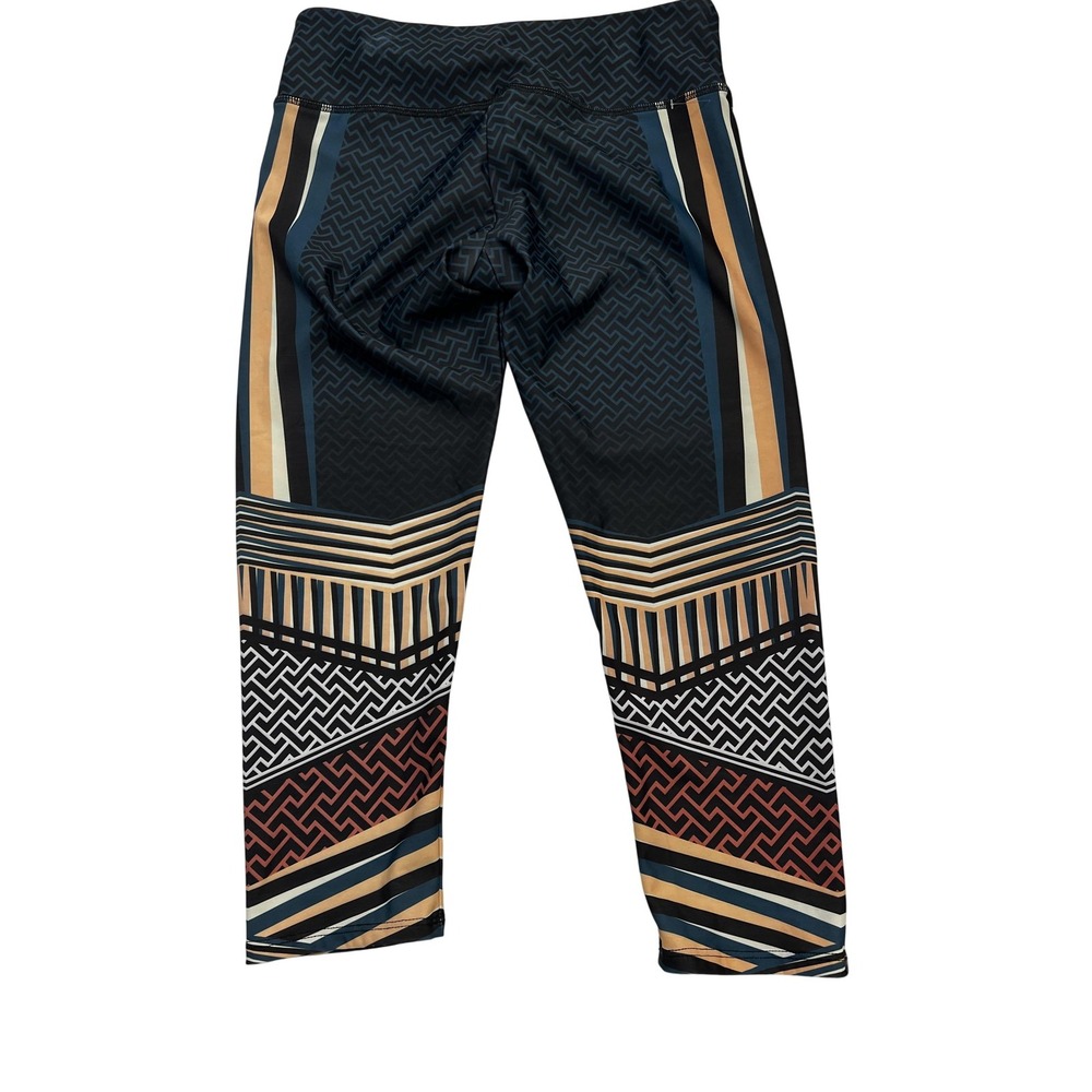 Onzie Pants Womens S/M Black Capri Yoga Leggings Geometric Print Athletic